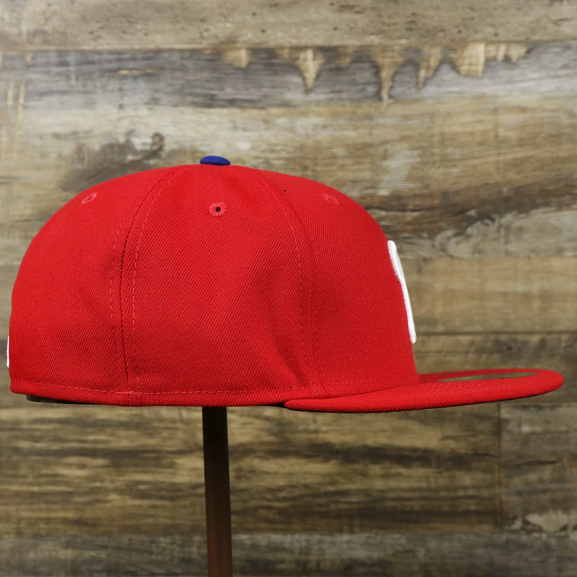 Philadelphia Phillies Classic On-Field Red Black Bottom 59Fifty Fitted Cap