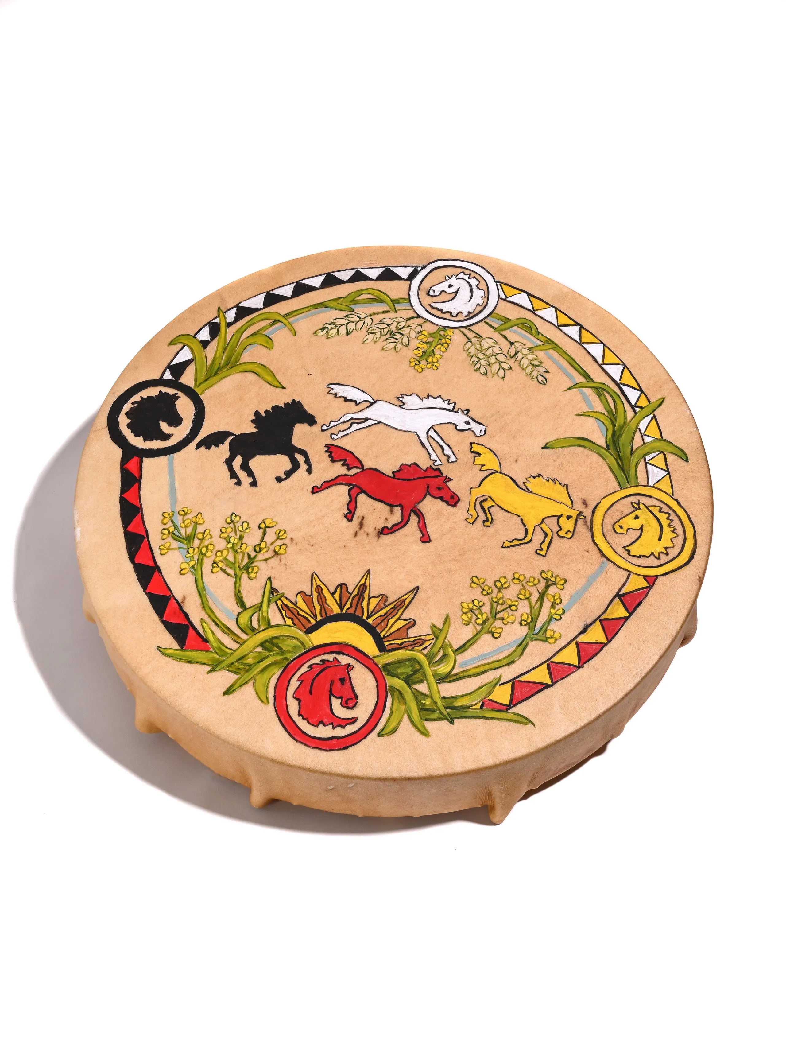 Plant Spirit Horses Buffalo Hide Drum