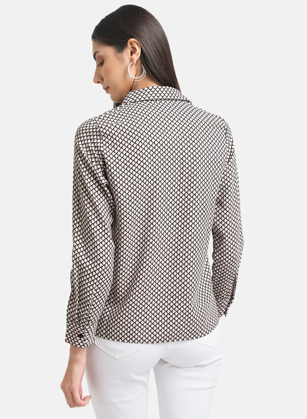 Printed Shirt With Embellished Pocket Flaps