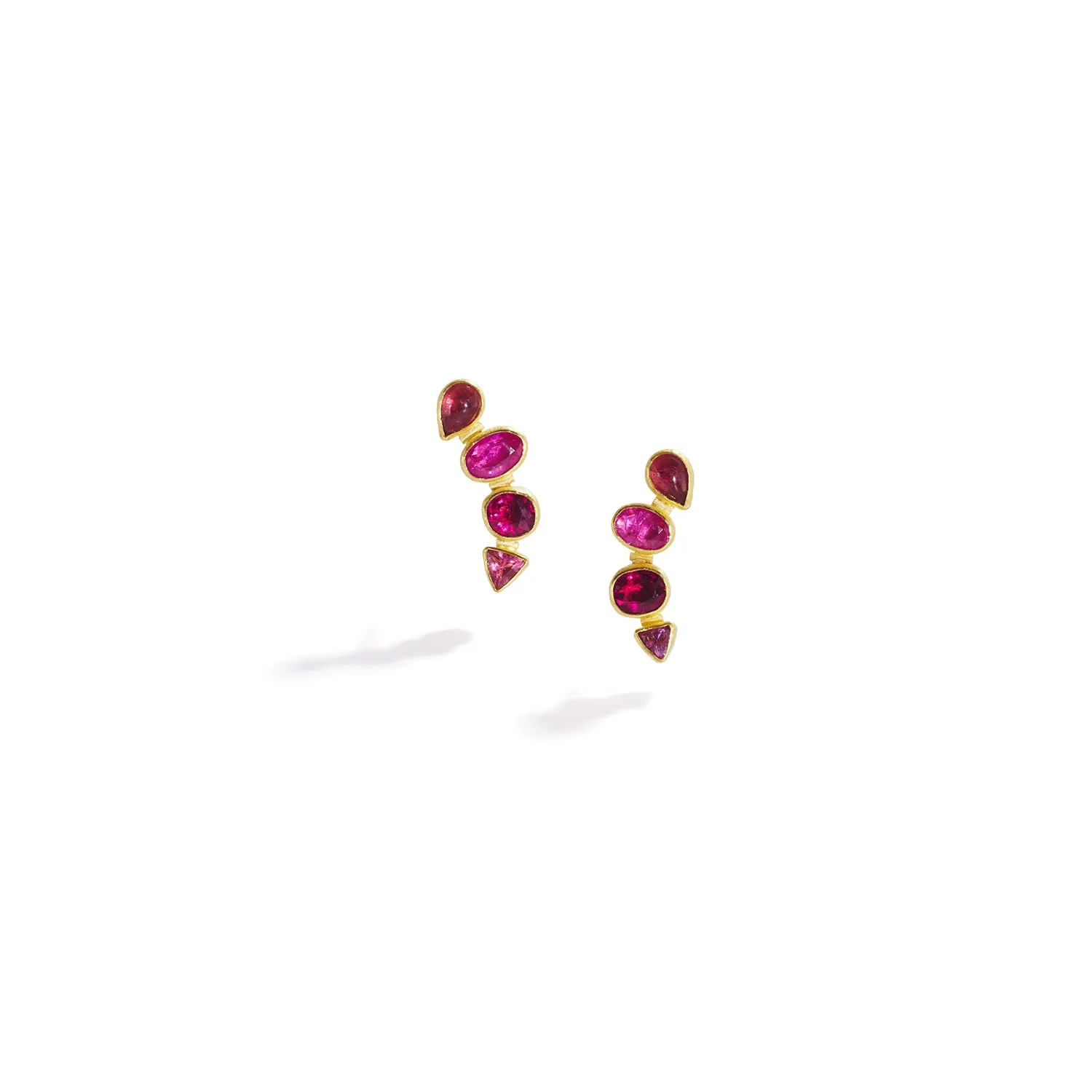 Red Stone Climbing Earrings