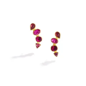 Red Stone Climbing Earrings