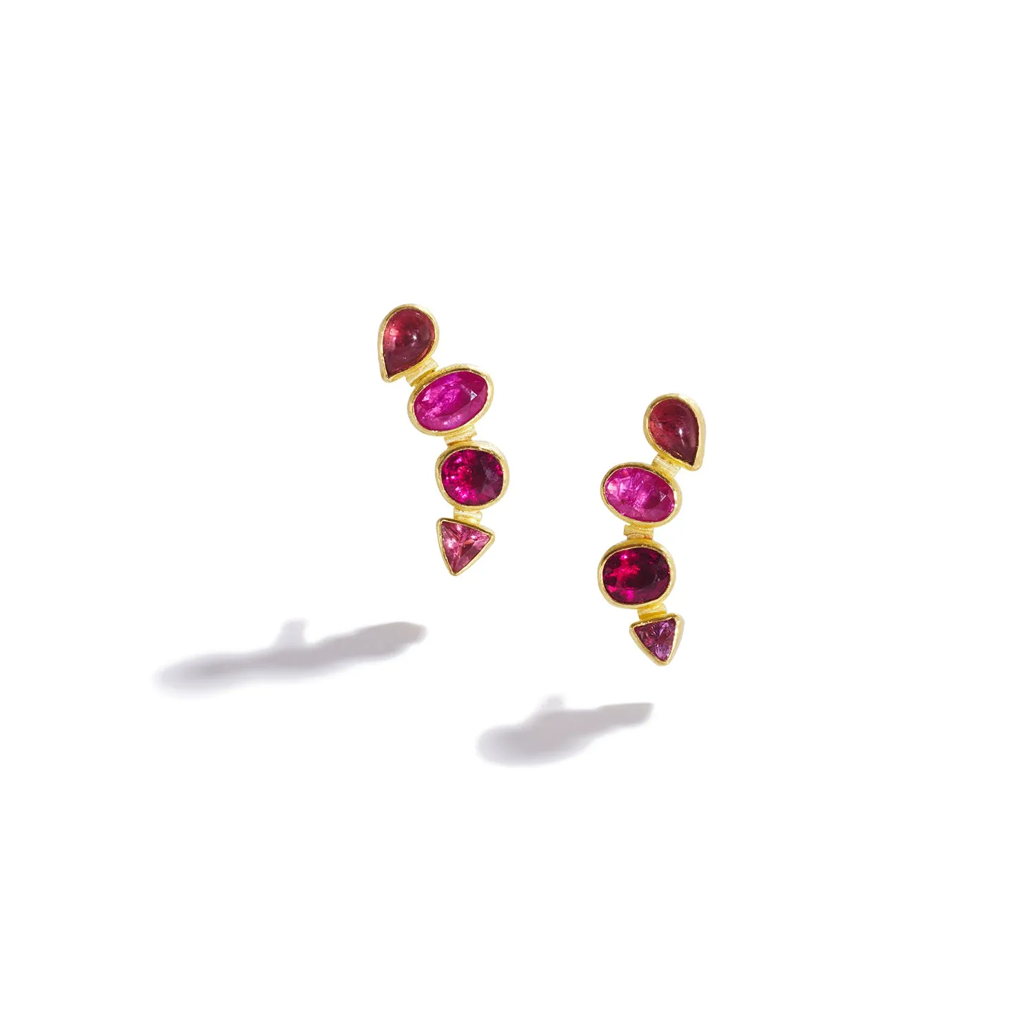 Red Stone Climbing Earrings