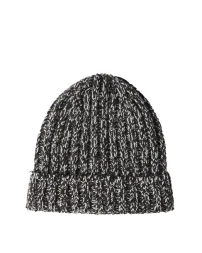 Rib Cashmere Chiné Beanie in Pearl Grey