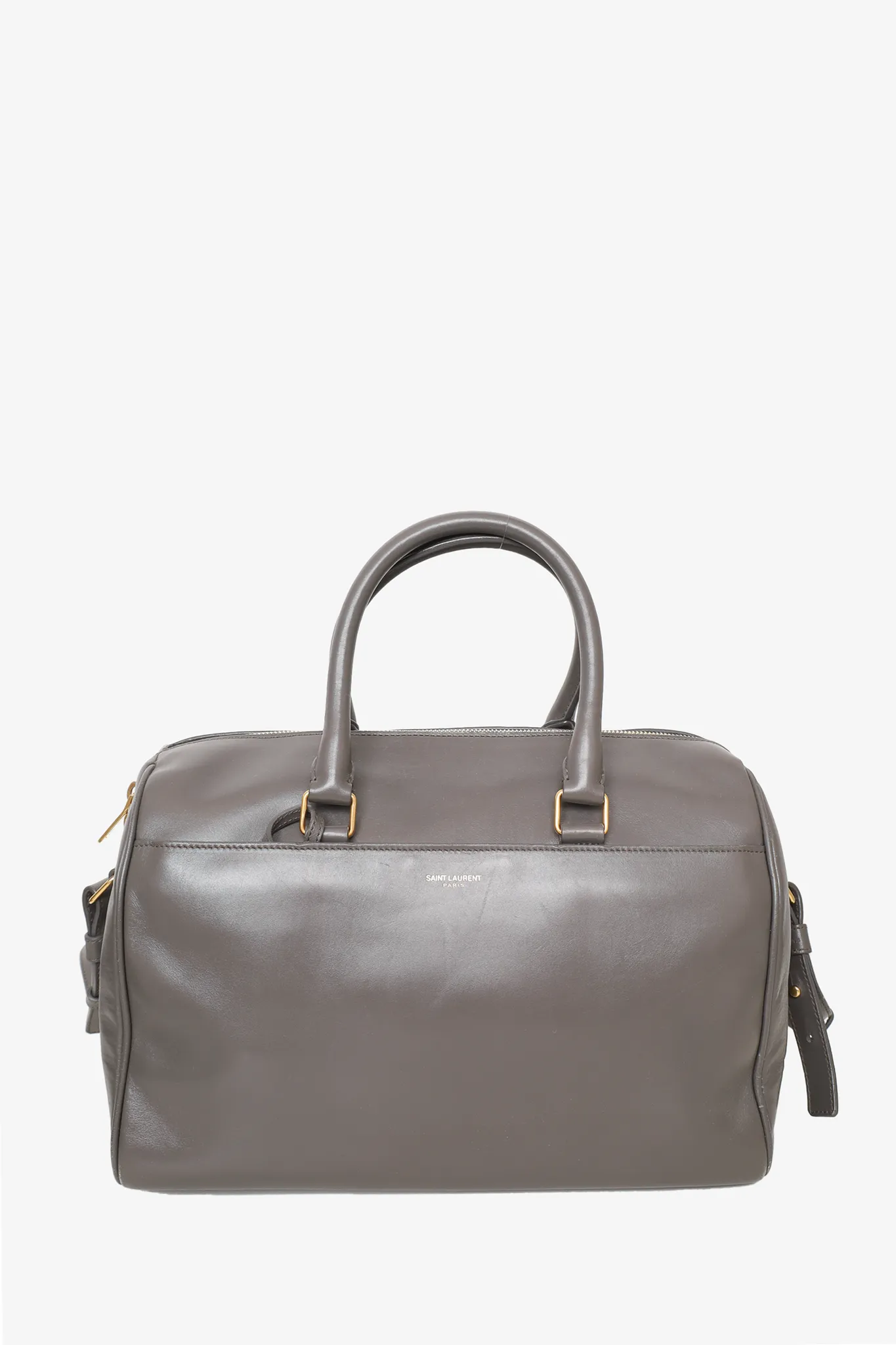 Saint Laurent Grey Leather Boston Bag