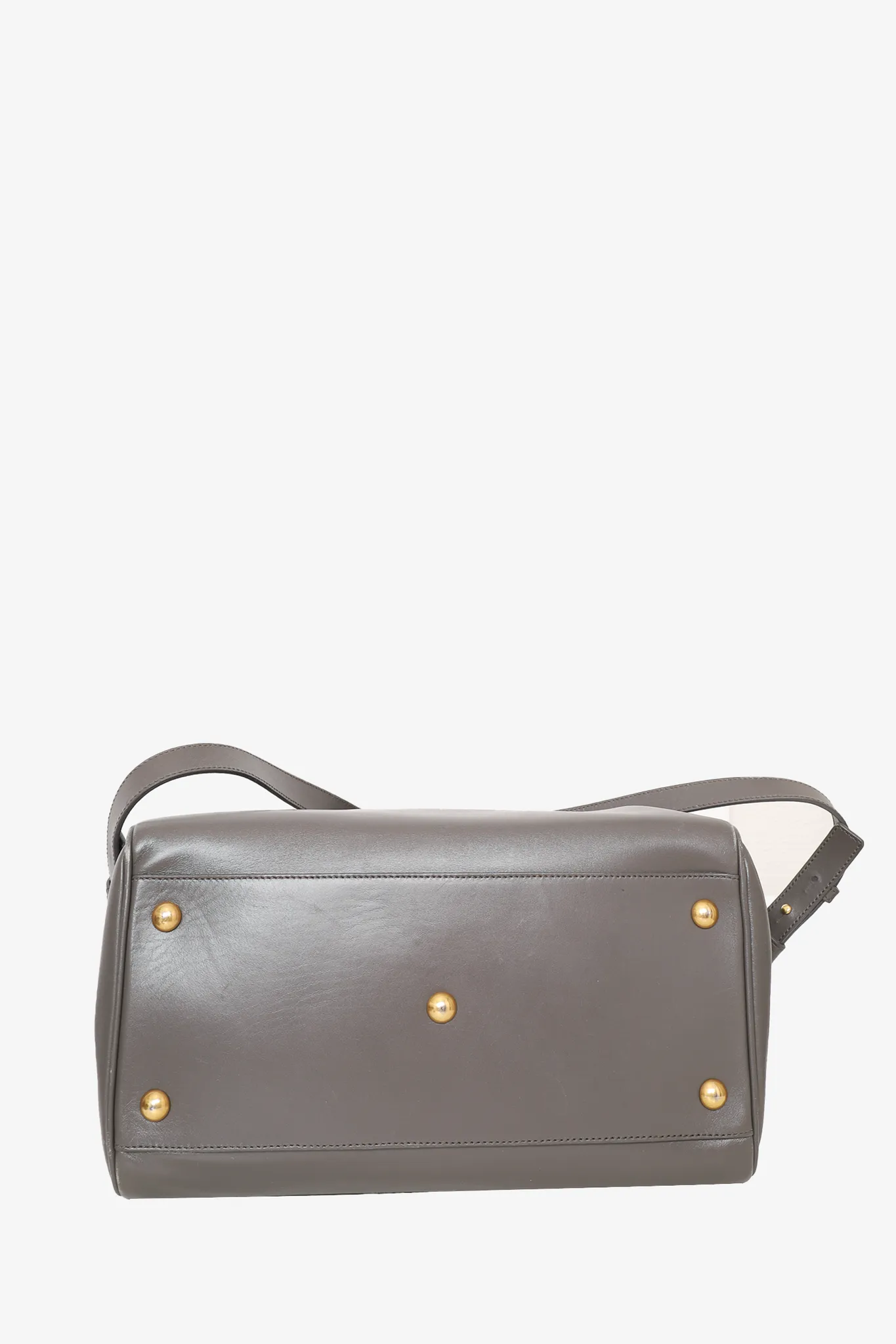 Saint Laurent Grey Leather Boston Bag