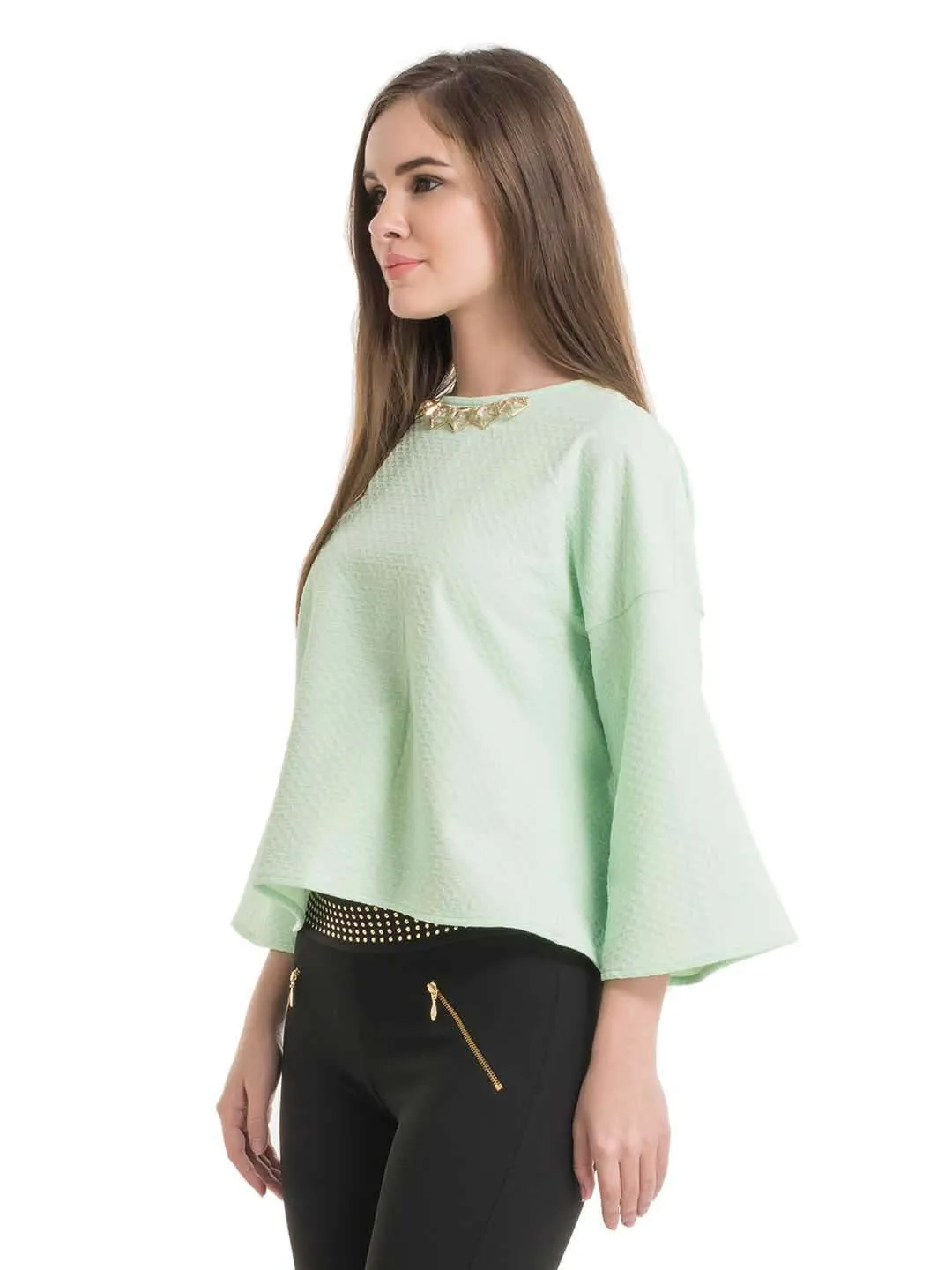 Sanny Neck Embellished Top