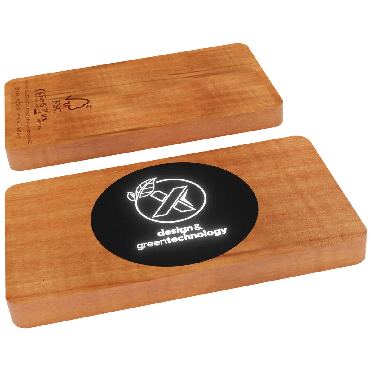 SCX Bamboo Design Bamboo Wireless Power Bank 10,000 mAh