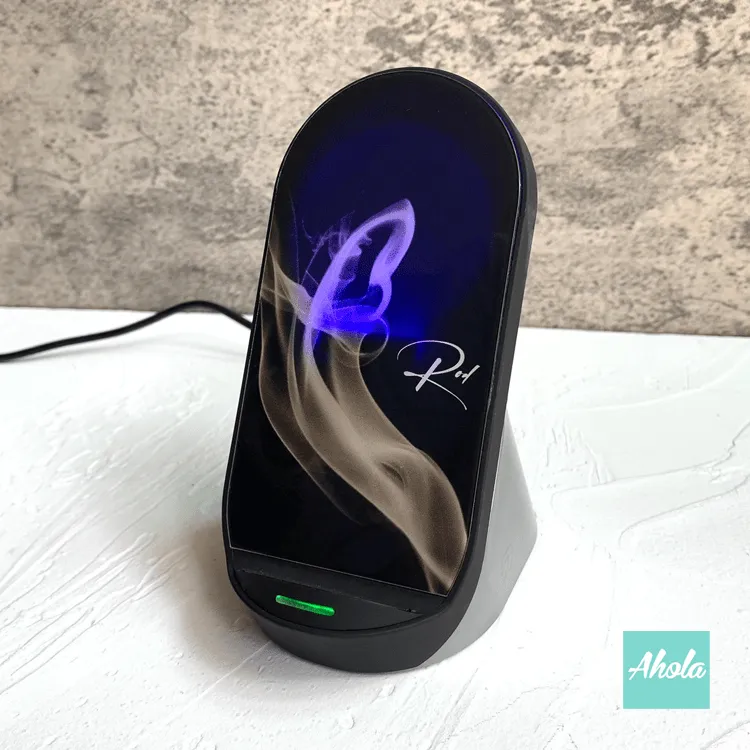 【Tinted Smoke】2 in 1 15W Qi Fast Wireless Charger Stand For Phones & Airpods 二合一白色煙霧名字無線差電座