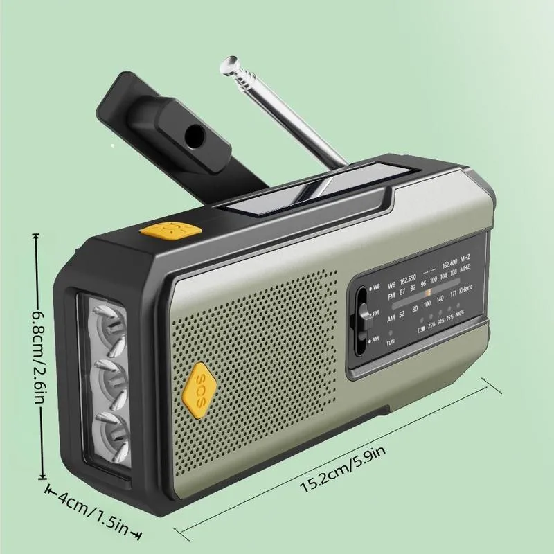 TrailBlazer Pro Emergency Radio with Solar Charging, Crank Radio, Power Bank, SOS Alert, AM/FM and 3-LED Flashlight