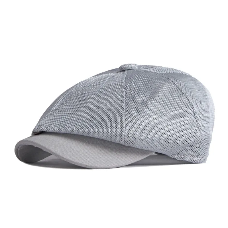 Unisex Summer Breathable Octagonal Hollow Mesh Eight Panel Cap