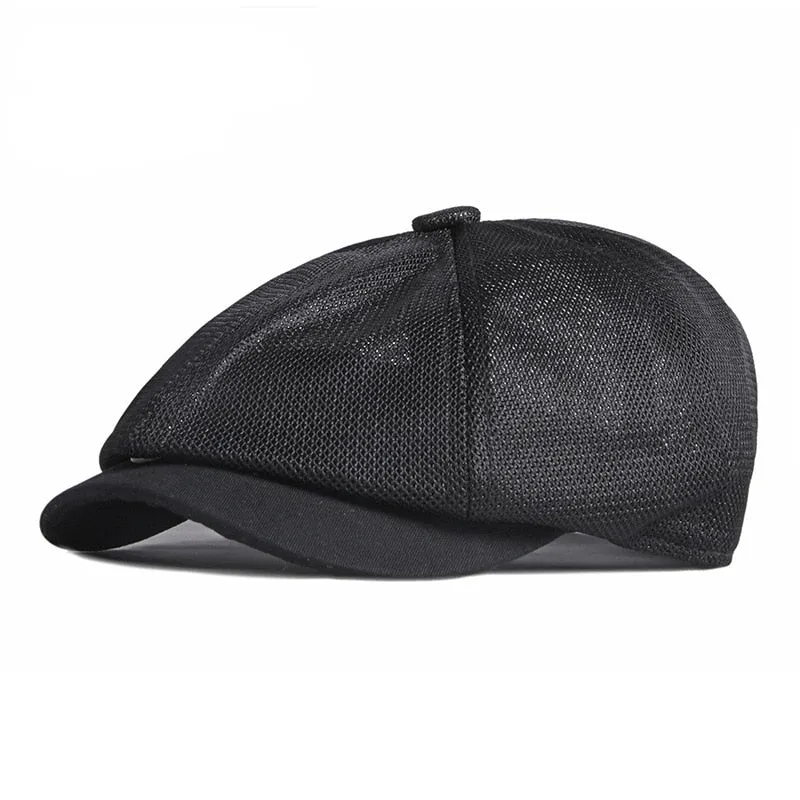 Unisex Summer Breathable Octagonal Hollow Mesh Eight Panel Cap