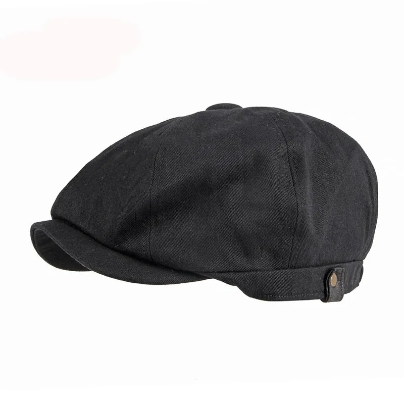 Unisex Summer Cotton Eight Panel Flat Peaked Casual Octagonal Hat