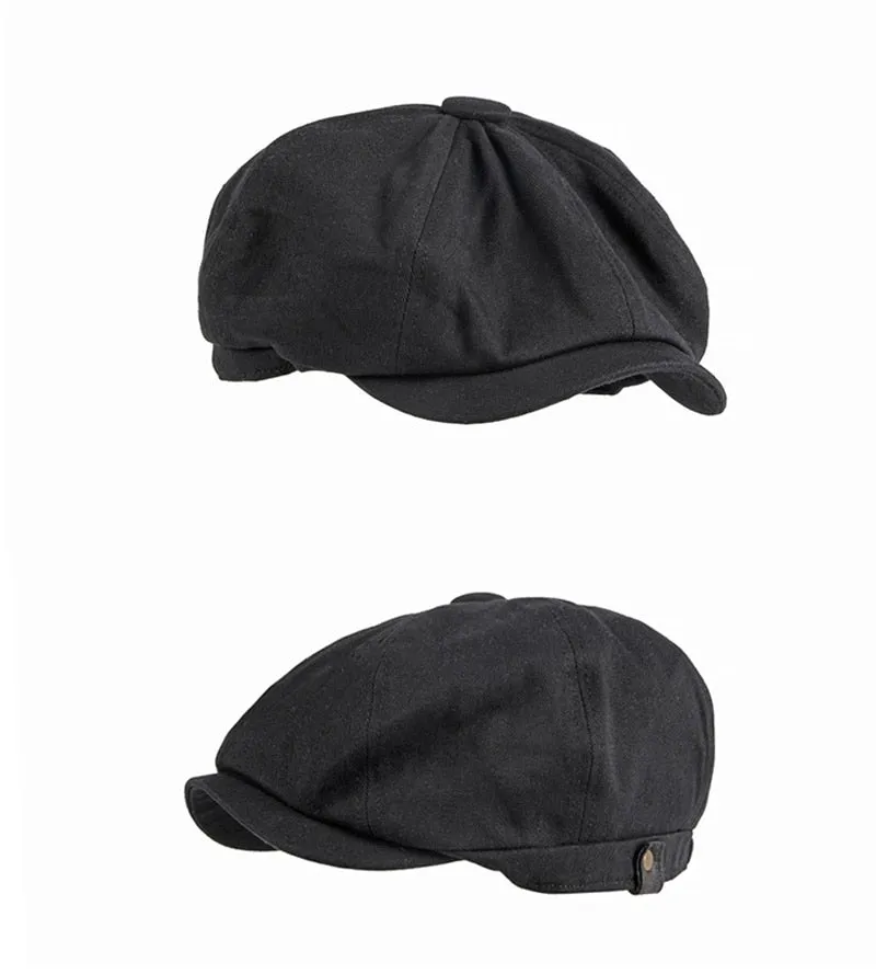 Unisex Summer Cotton Eight Panel Flat Peaked Casual Octagonal Hat