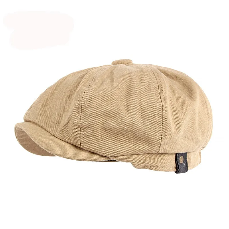 Unisex Summer Cotton Eight Panel Flat Peaked Casual Octagonal Hat