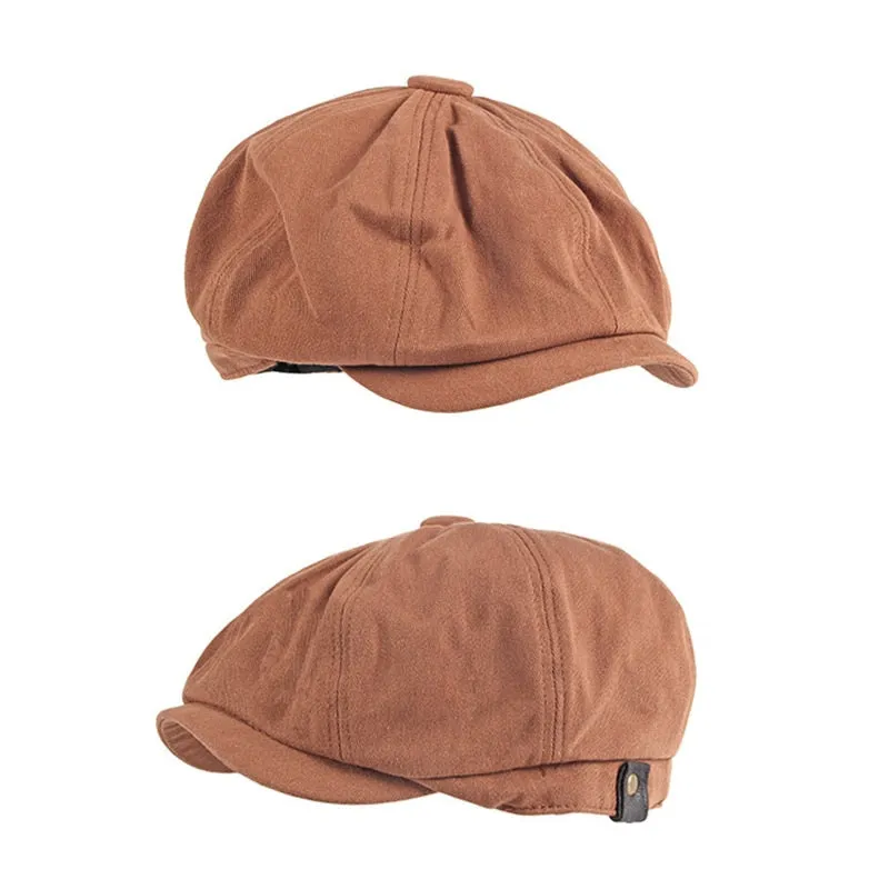 Unisex Summer Cotton Eight Panel Flat Peaked Casual Octagonal Hat