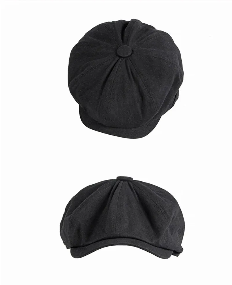 Unisex Summer Cotton Eight Panel Flat Peaked Casual Octagonal Hat