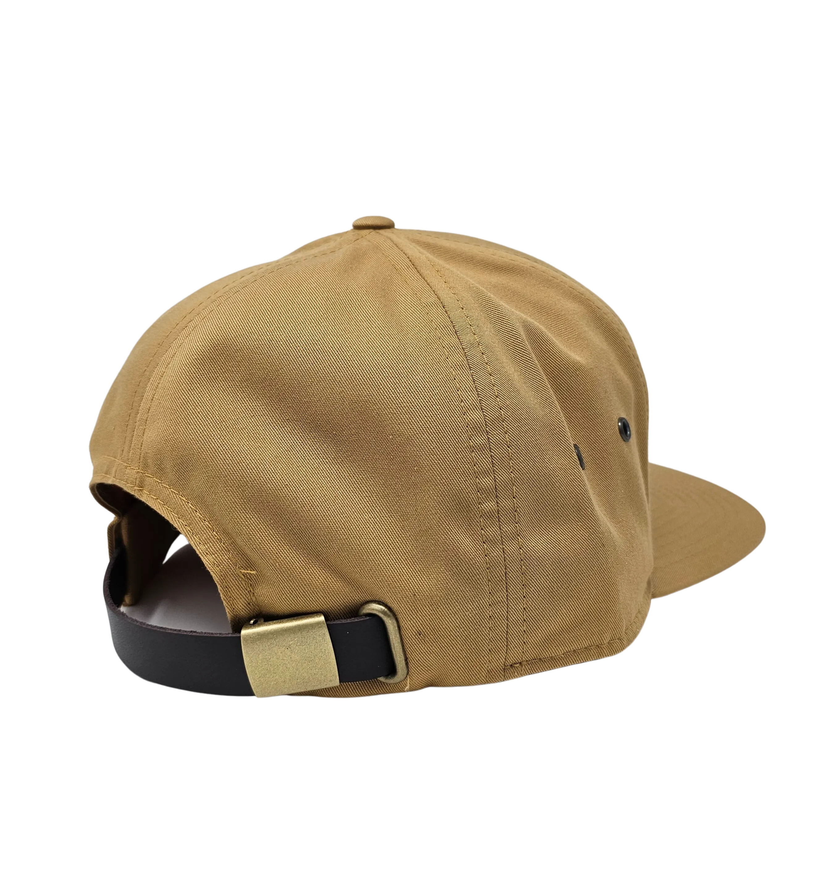 United in Wind 7 Panel Twill Camper Style Leather Strap Back (Biscuit)