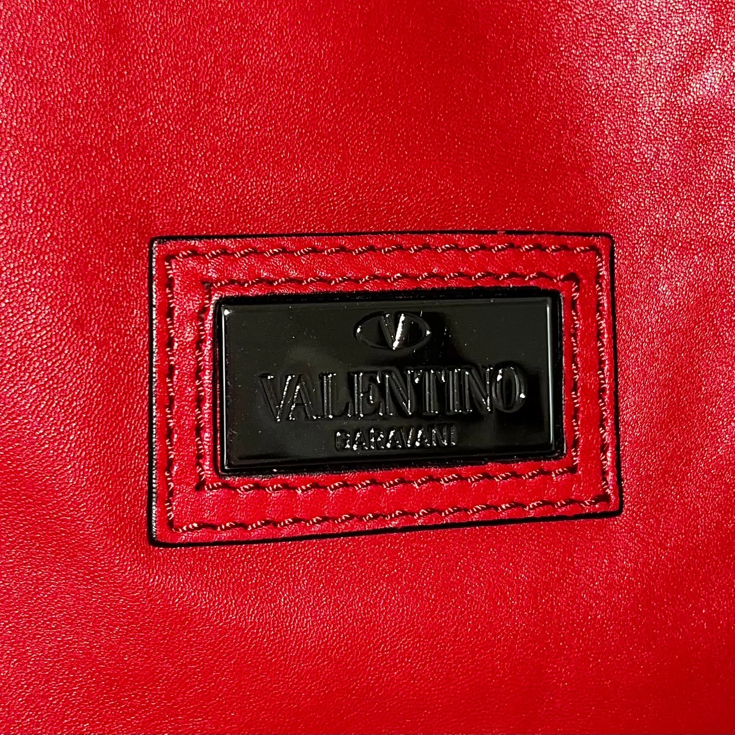 Valentino Garvani Red Nappa Leather Rose Sequin Bag