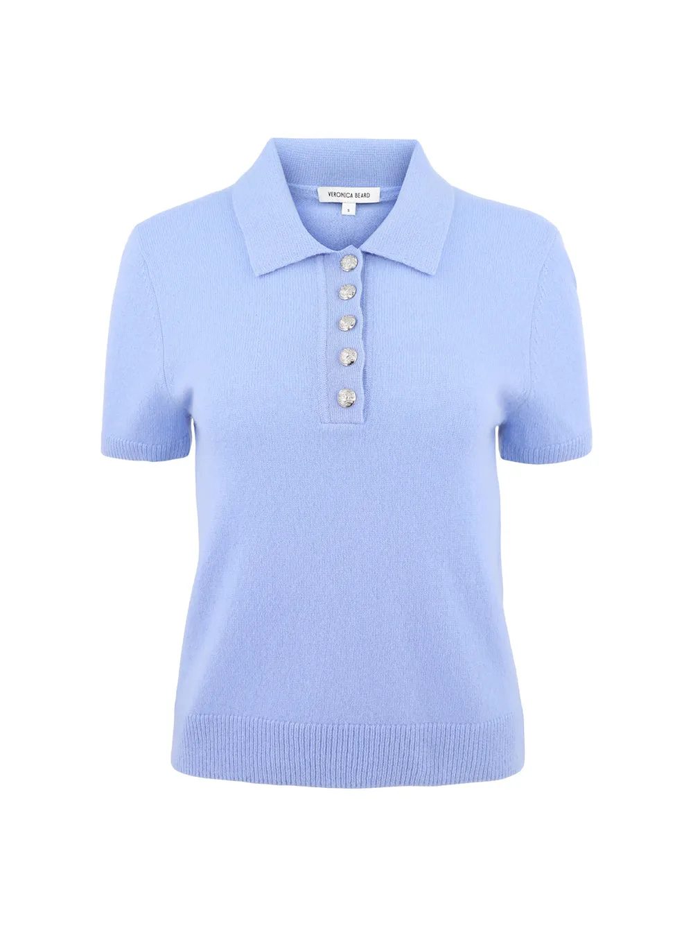 Veronica Beard Brandt Cashmere Polo in Hydrangea