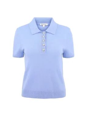 Veronica Beard Brandt Cashmere Polo in Hydrangea