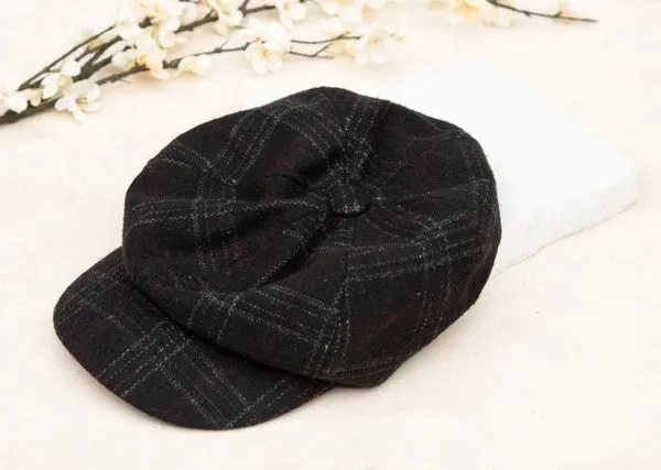 Violet Plaid Newsboy Caps