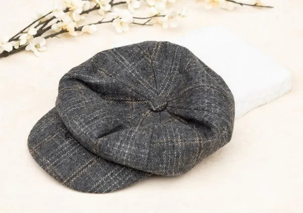 Violet Plaid Newsboy Caps