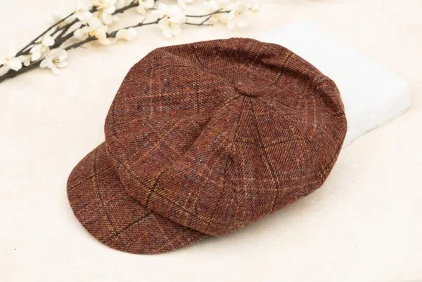 Violet Plaid Newsboy Caps