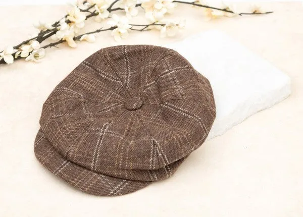 Violet Plaid Newsboy Caps