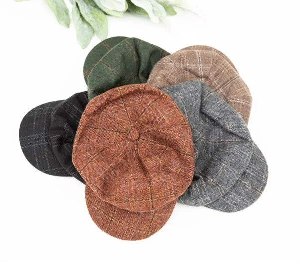 Violet Plaid Newsboy Caps