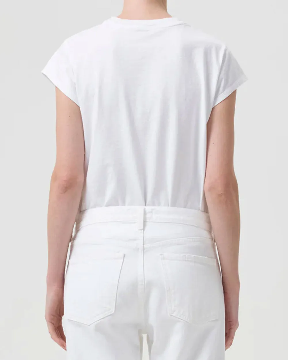 White Bryce Cap Sleeve Tee