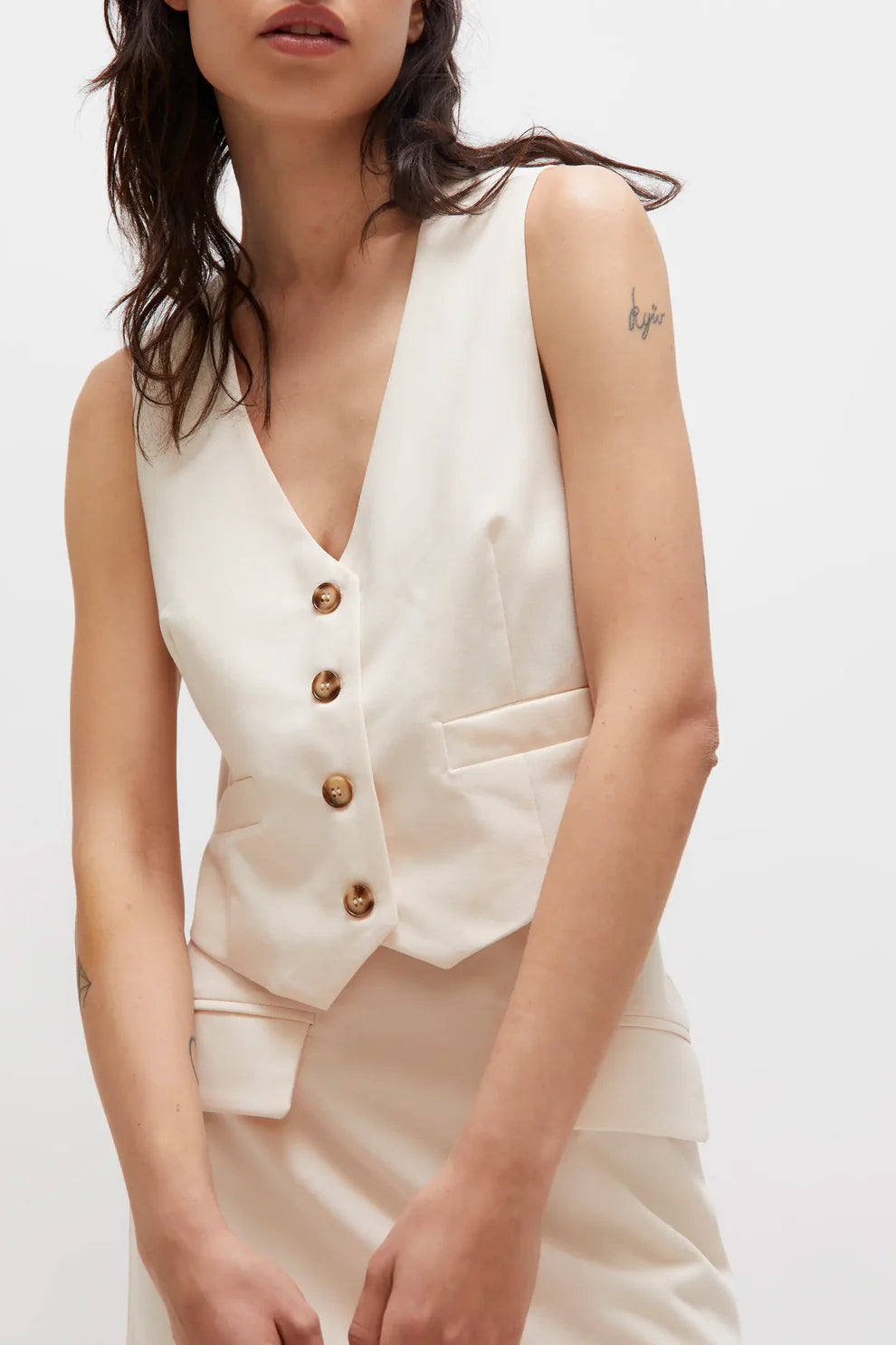 Wild Pony Short white suit vest