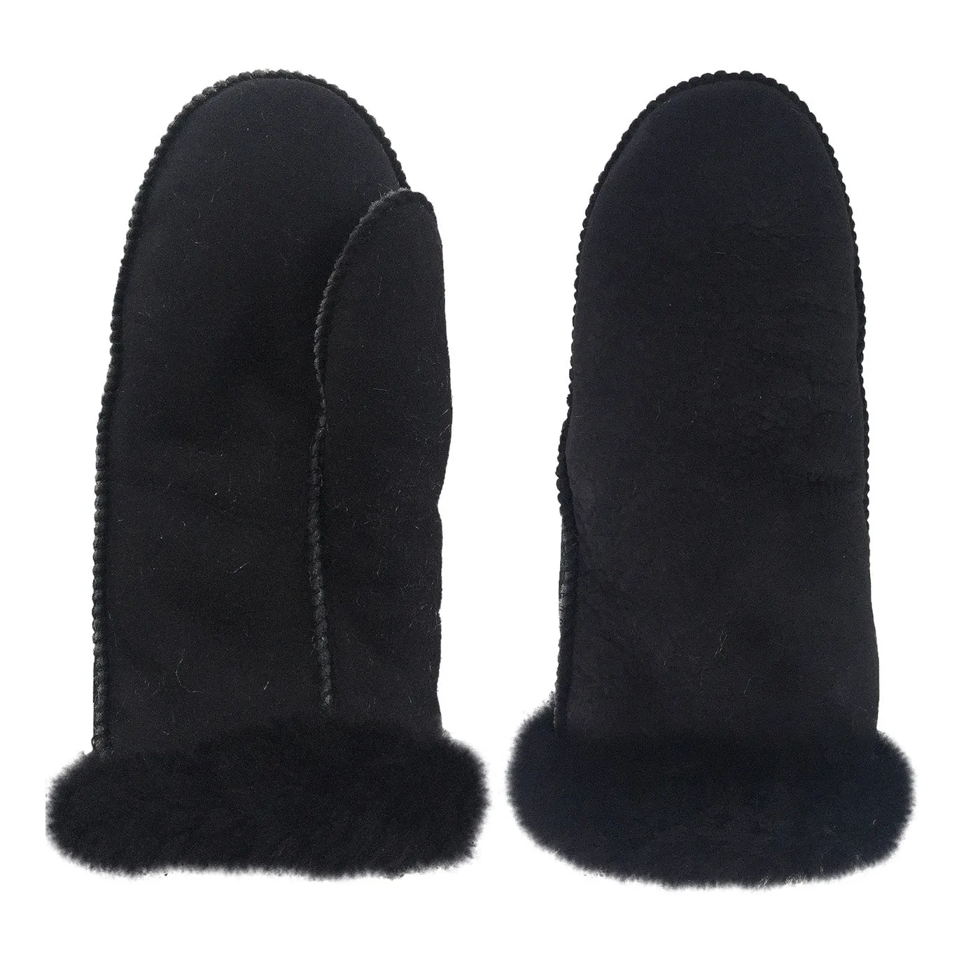 Women's Black Sheepskin Mittens