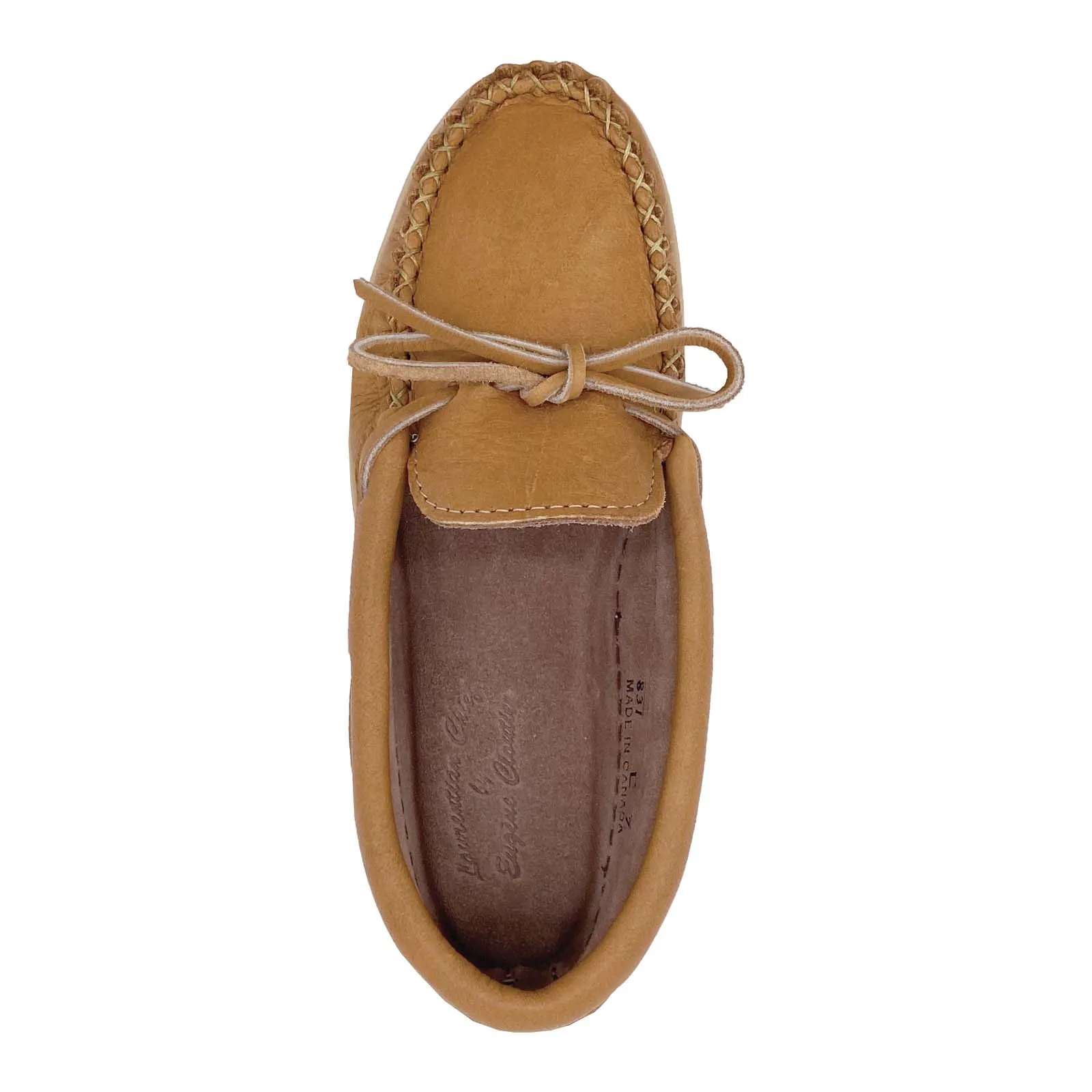 Women's Rubber Sole Moose Hide Leather Moccasins