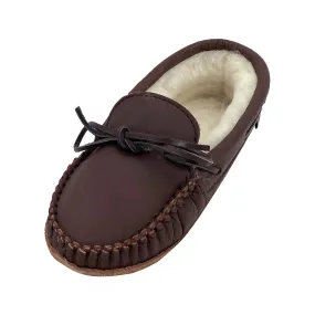 Women's Sheepskin Lined Dark Brown Moccasins