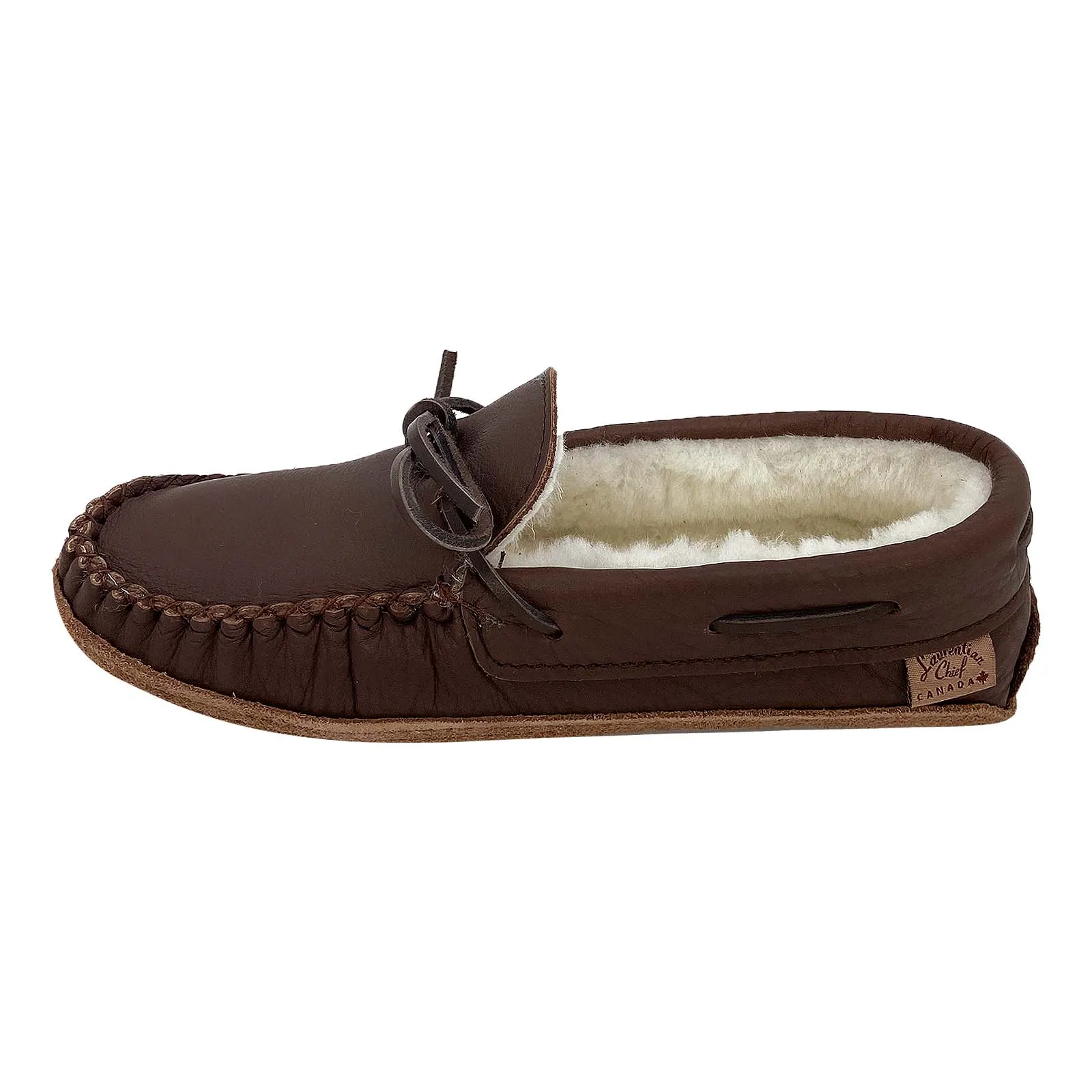 Women's Sheepskin Lined Dark Brown Moccasins