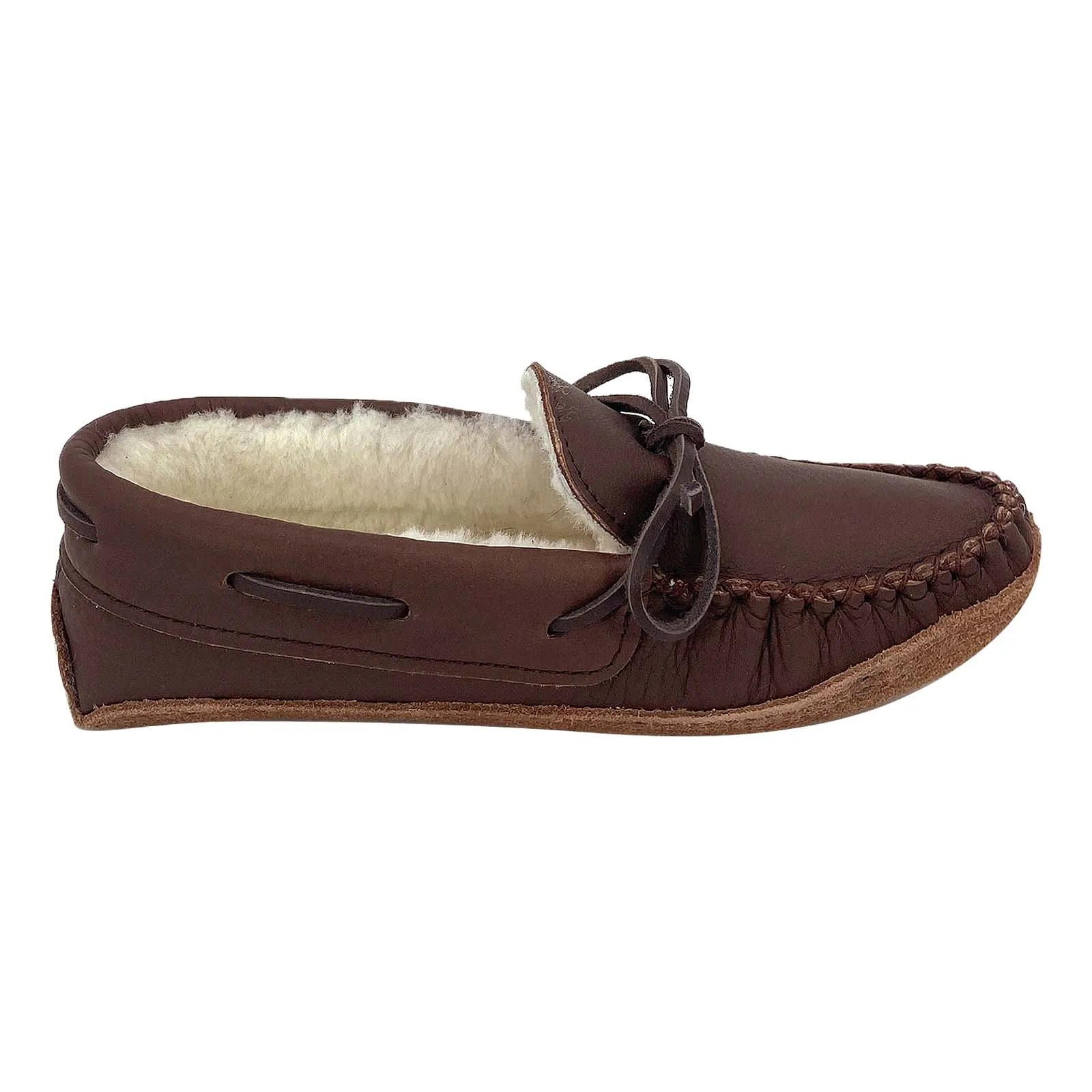 Women's Sheepskin Lined Dark Brown Moccasins