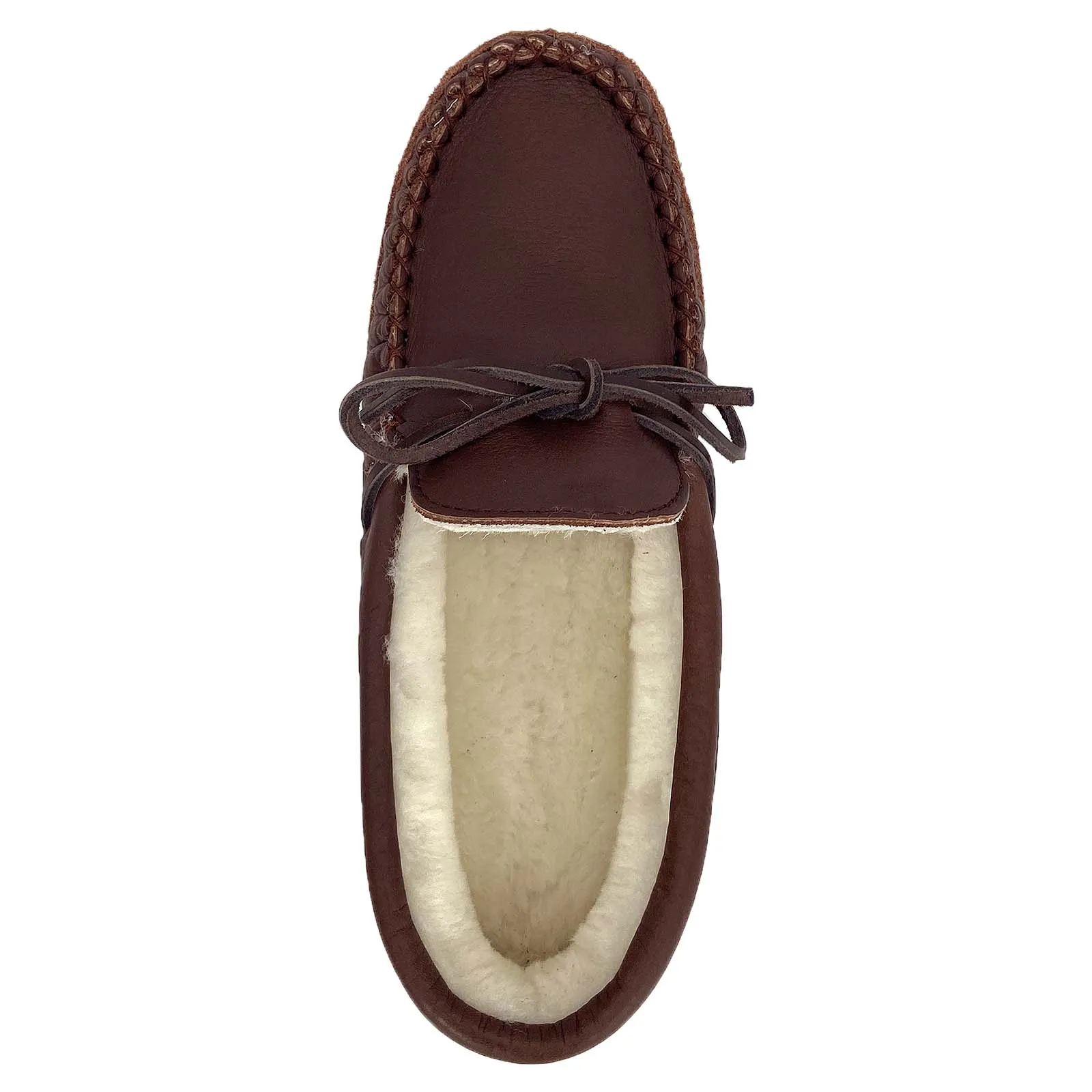 Women's Sheepskin Lined Dark Brown Moccasins