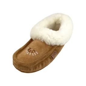 Women's Sheepskin Lined Soft Sole Beaded Moccasins